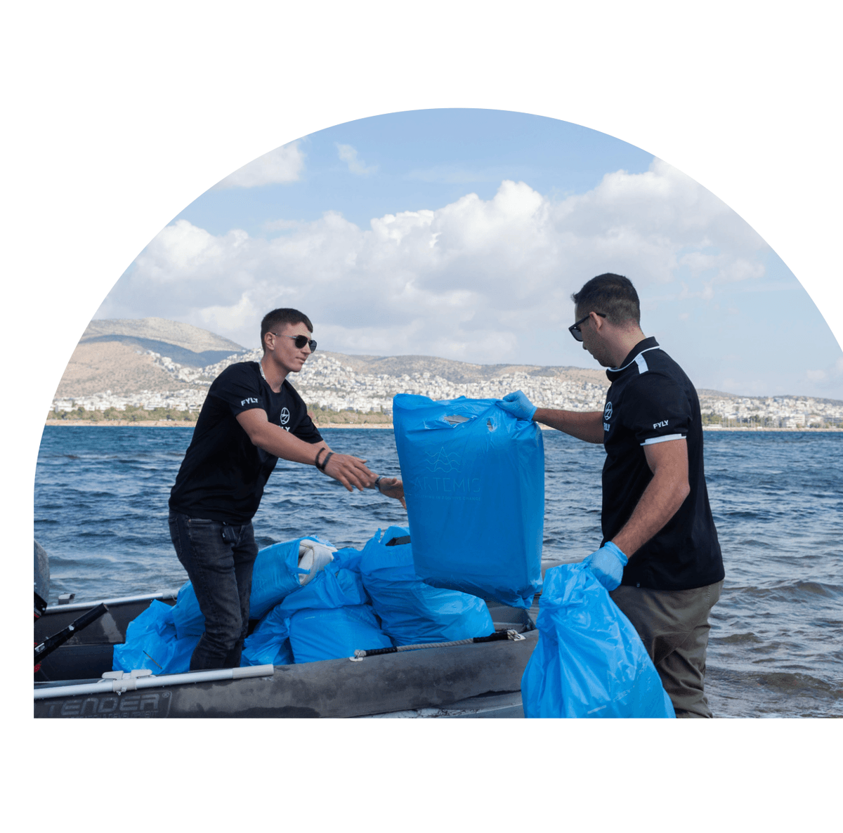 Coastline cleanup activity